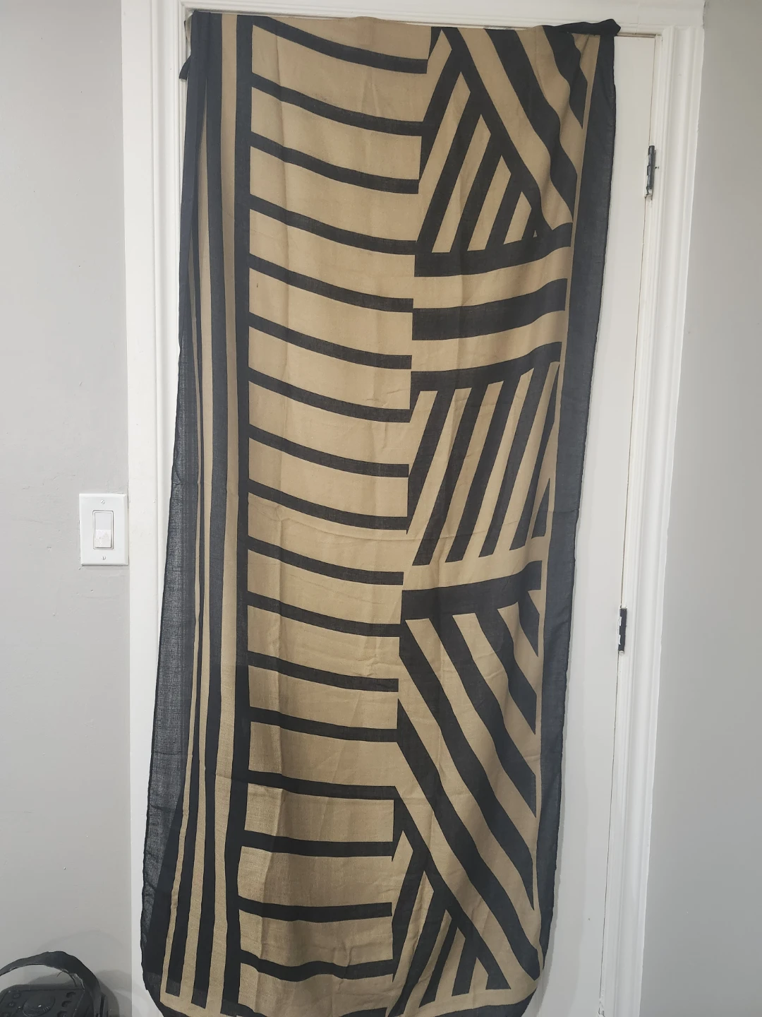 Black and Tan Geometric Scarf
