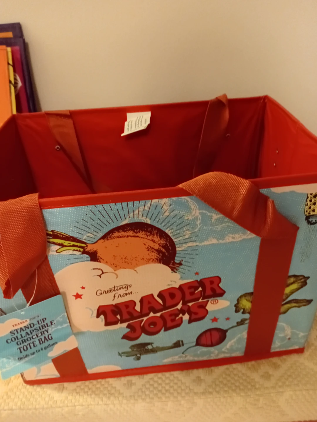 Trader Joe's Stand-Up Collapsible Grocery Tote Bag