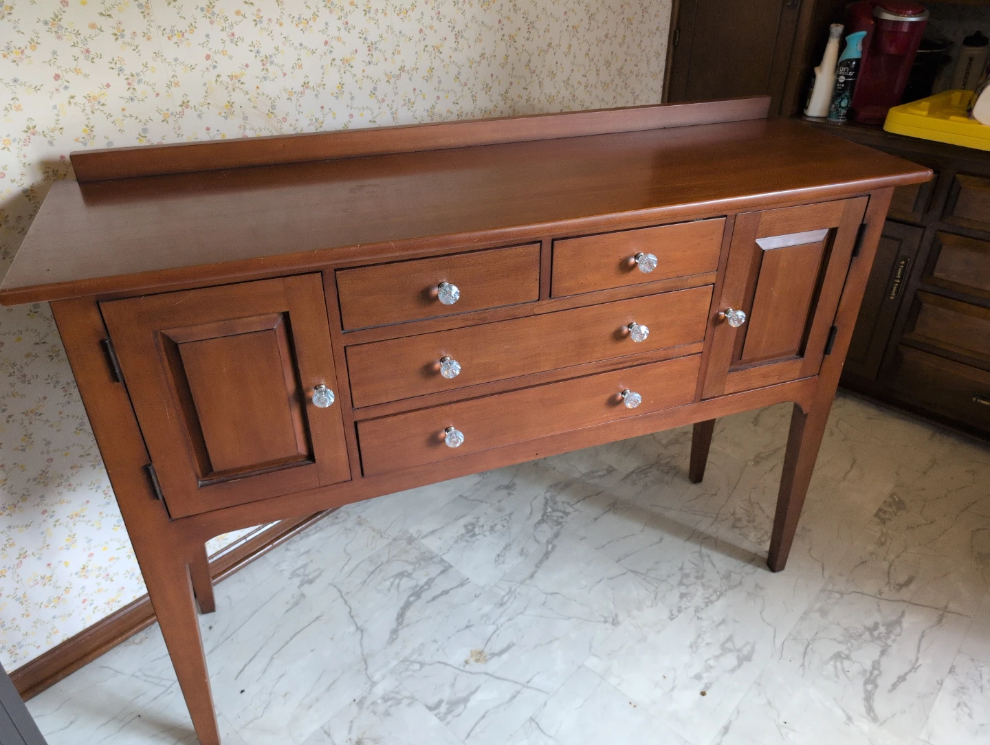 Wooden Sideboard with Drawers and Cabinets