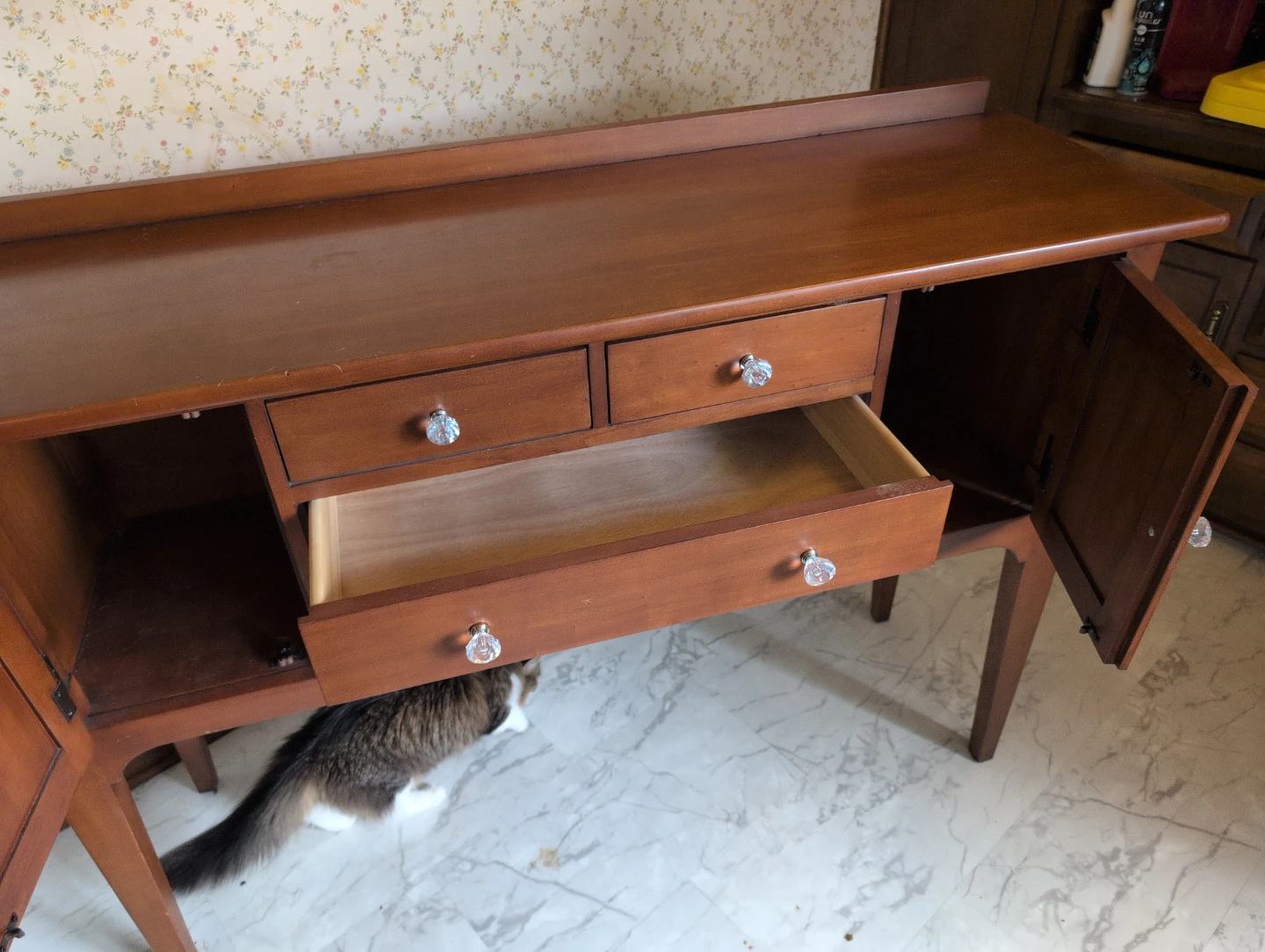Wooden Sideboard with Drawers and Cabinets - photo 2