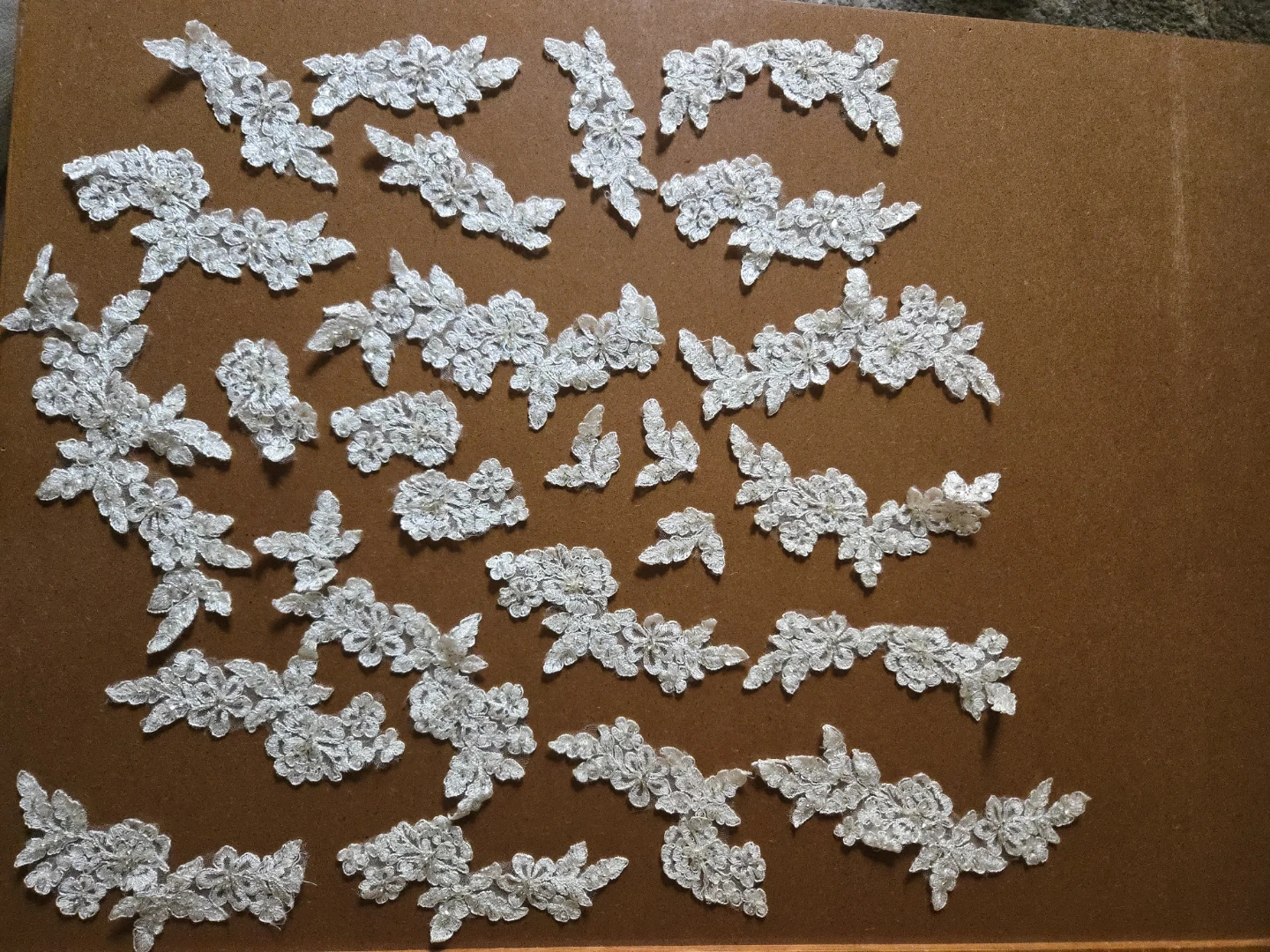 White Lace Appliques with Beads