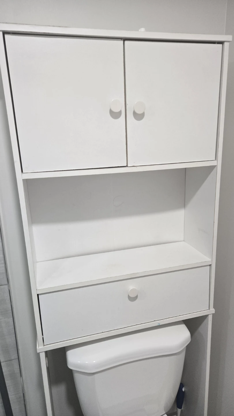 White Over-the-Toilet Storage Unit