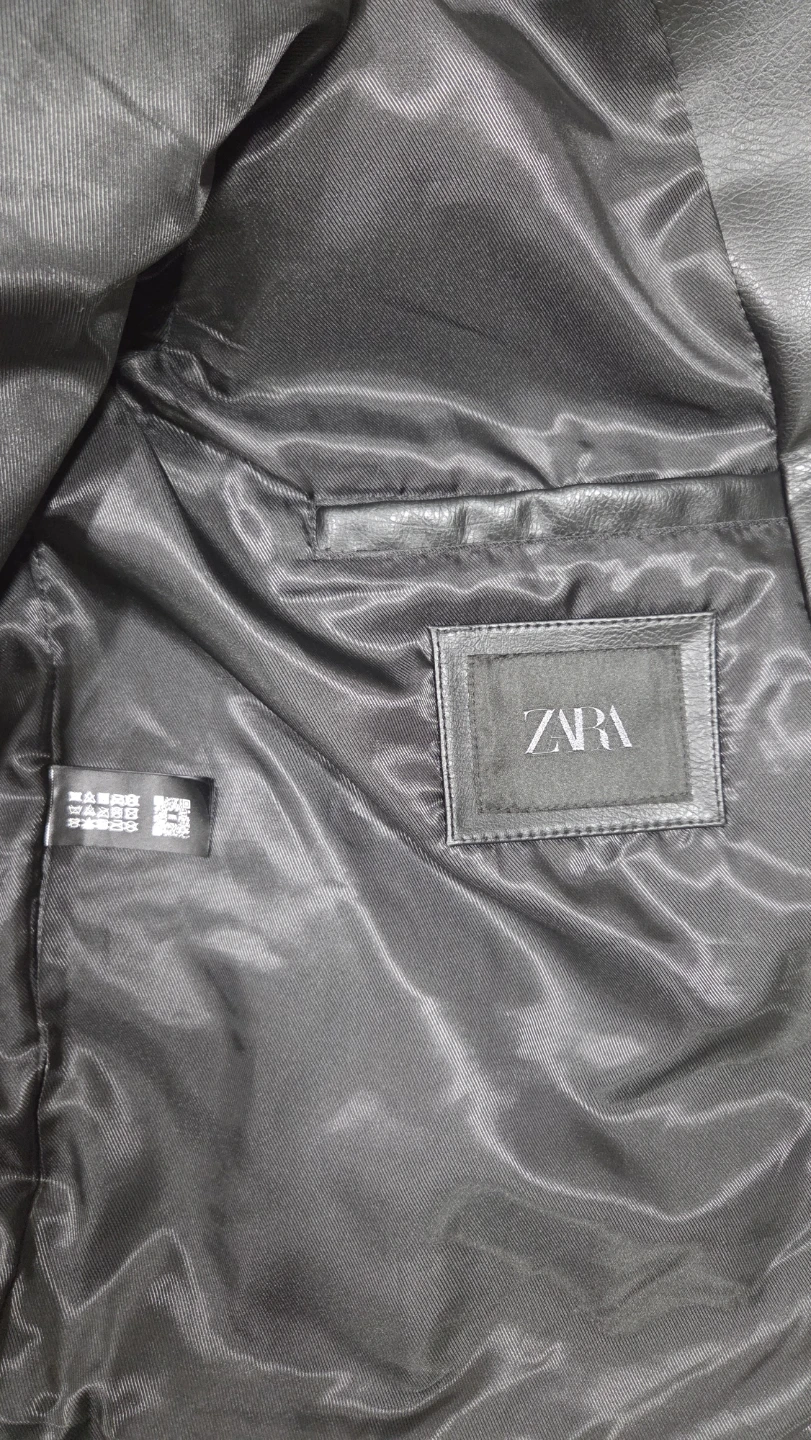 ZARA Black Faux Leather Moto Jacket - photo 3