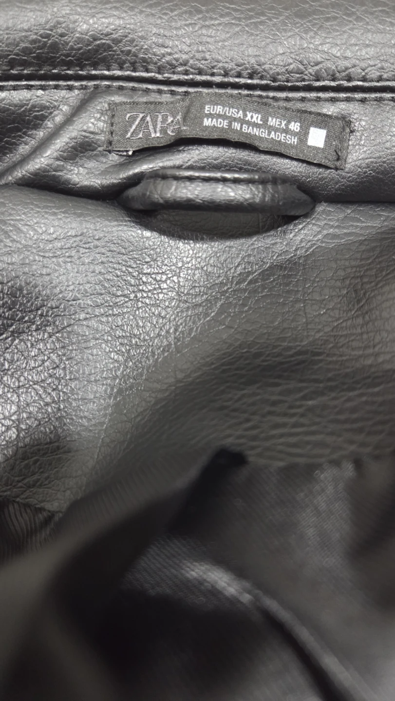 ZARA Black Faux Leather Moto Jacket - photo 4