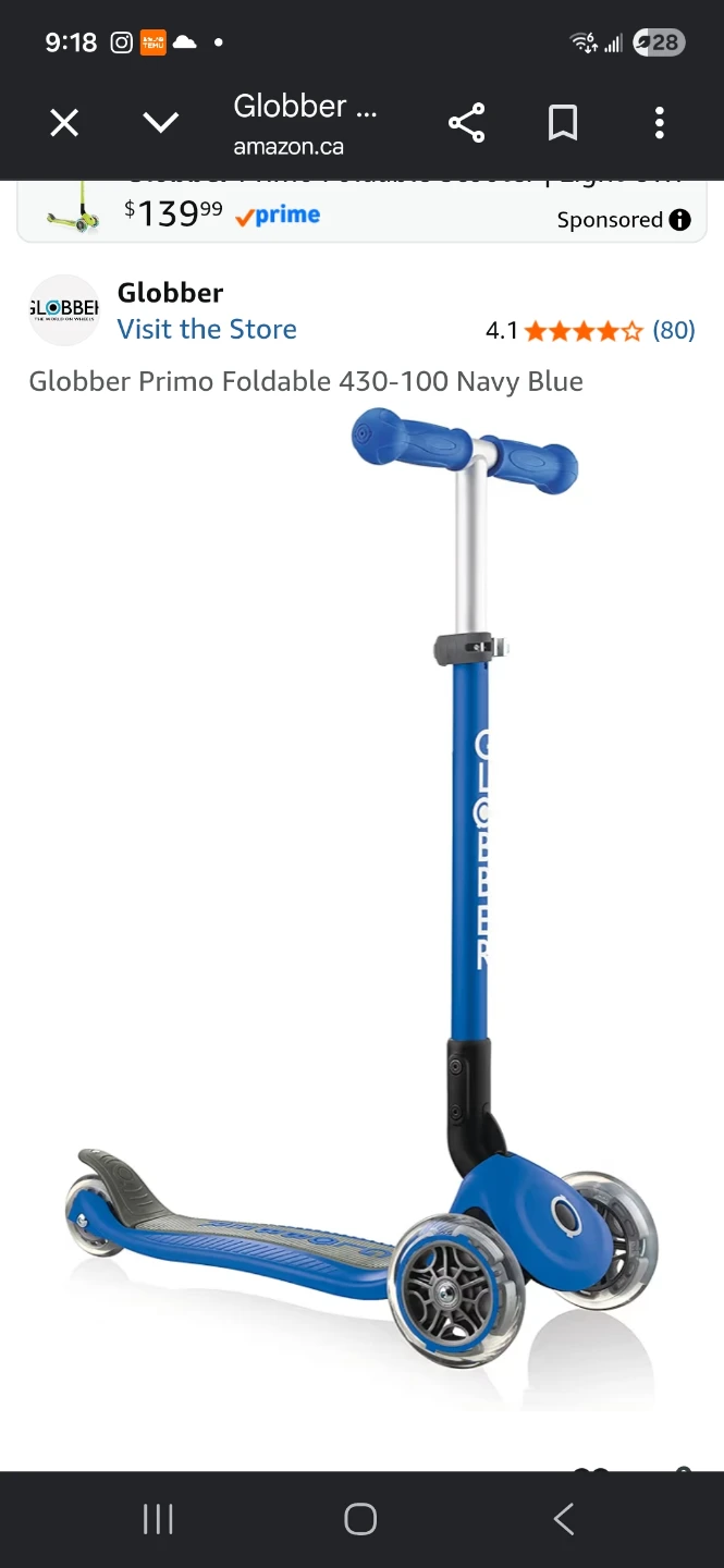 Globber Primo Foldable 430-100 Navy Blue Scooter