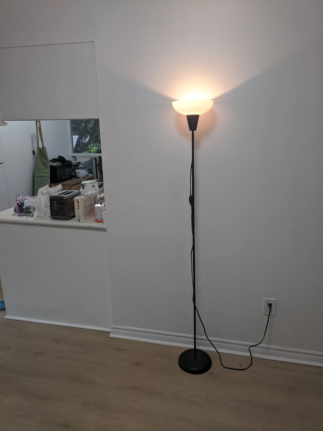 Black Floor Lamp with Frosted Shade - photo 2