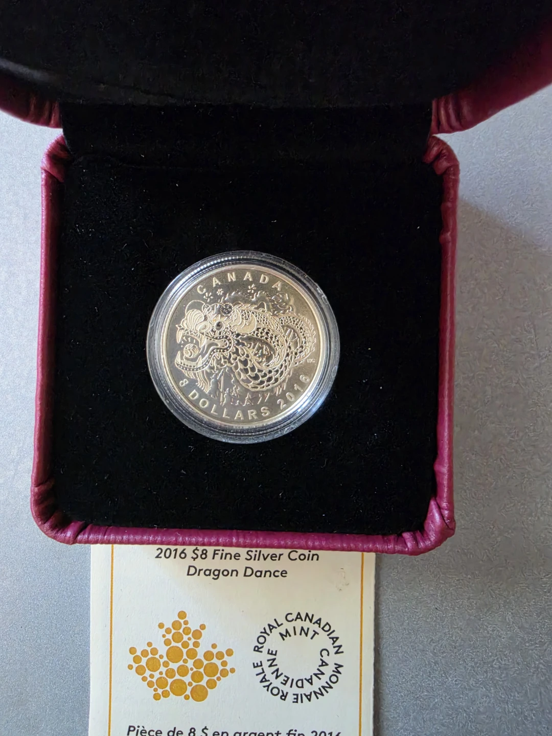 2016 $8 Dragon Dance Fine Silver Proof coin
