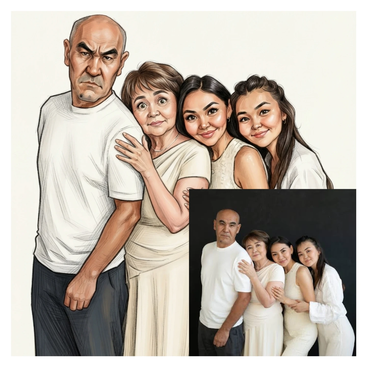 AI digital caricatures $5 per person or pet - photo 3