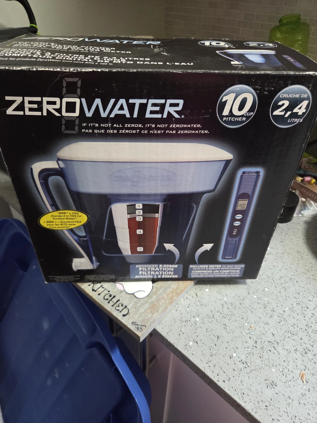 Zerowater 10 Cup Water Filter Pitcher with TDS Meter