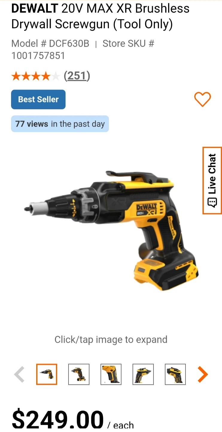 DEWALT 20V MAX XR Brushless Drywall Screwgun (Tool Only) - photo 2