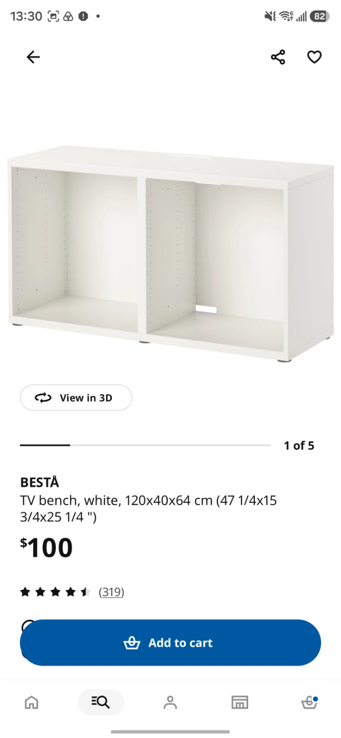 IKEA BESTA TV Bench White - photo 5