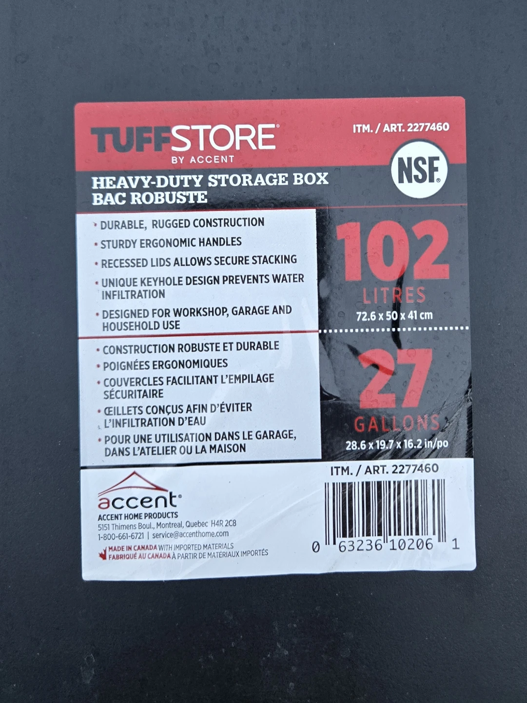 Tuff Store Heavy-Duty Storage Box with Lid - photo 3