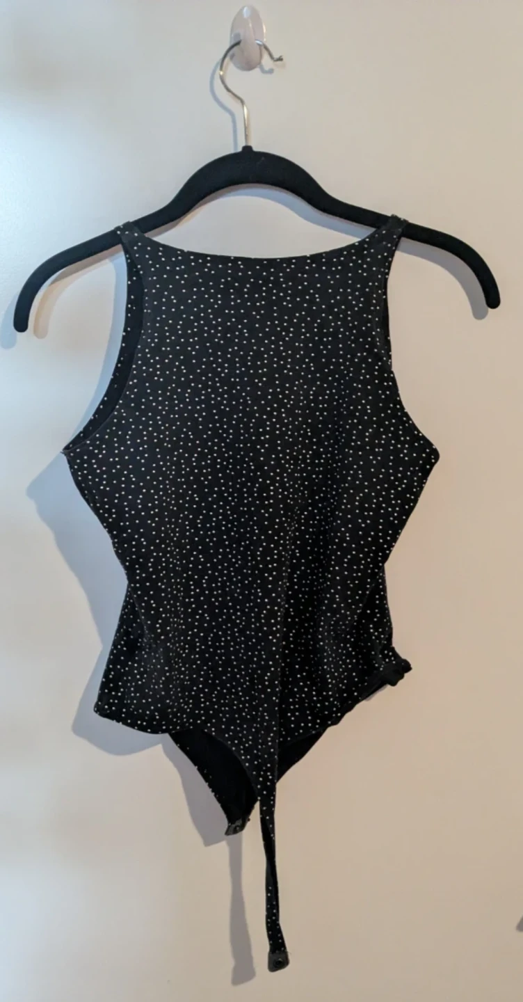 American Apparel Black Polka Dot Bodysuit - photo 2