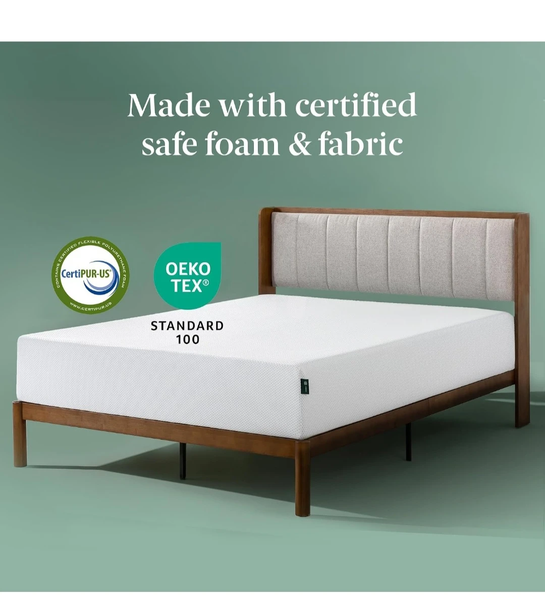 Zinus Twin Size 10" Green Tea Cooling Gel memory foam Mattress - photo 4