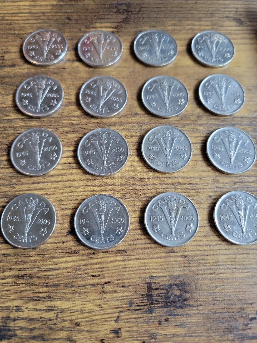 16 x 2005 Canadian 5 Cent Victory Nickel Coins