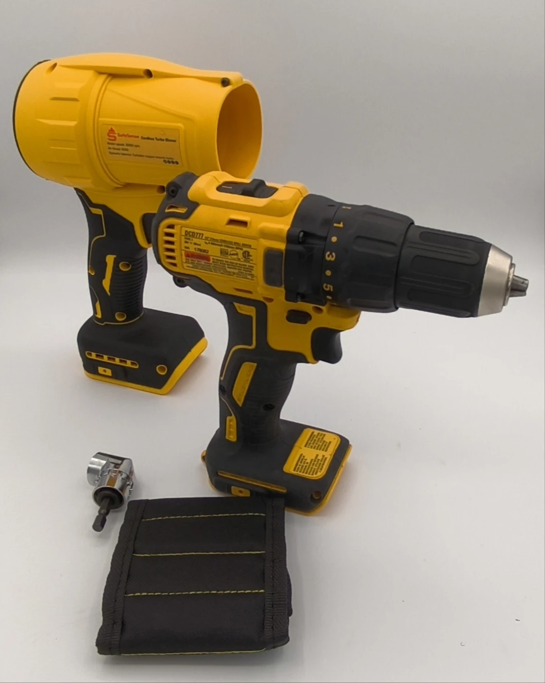 NEW DEWALT DCD777 20V Brushless Drill + Cordless Blower Tool