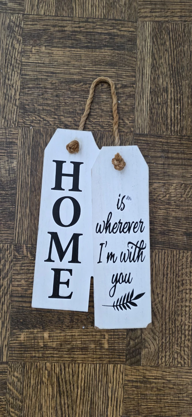 Wooden HOME Sign - "Home is Wherever I'm With You"