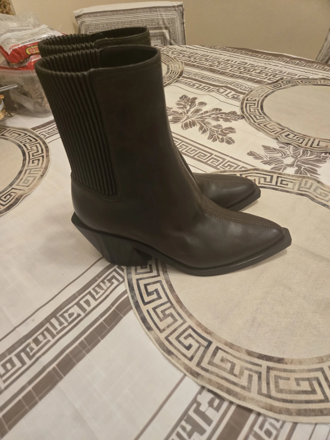 Brown Pointed Toe Ankle Boots - photo 4