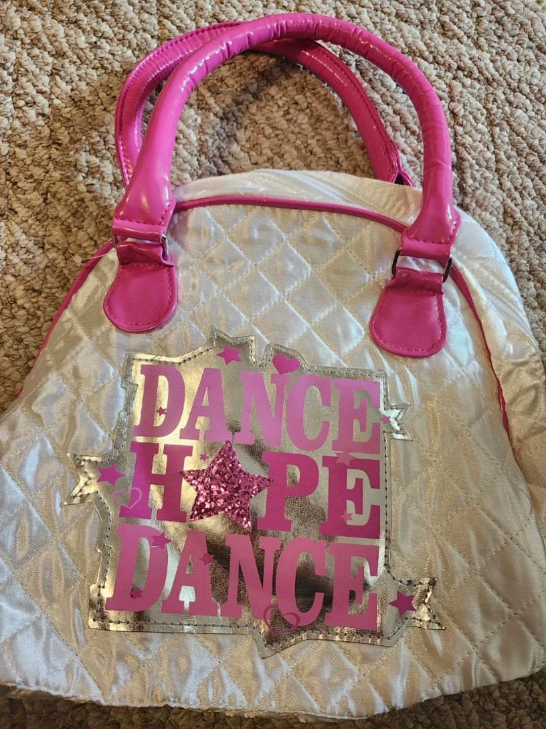 Quilted Dance Bag with Pink Accents