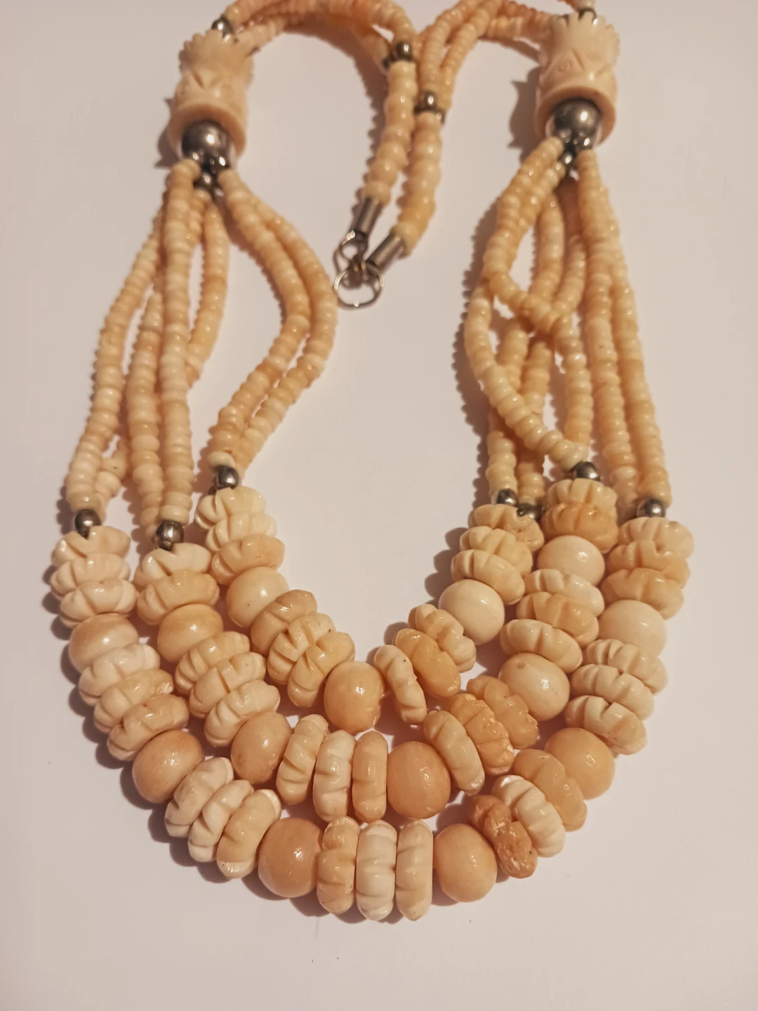 Beautiful Multi-Strand Carved Beaded Necklace - photo 3