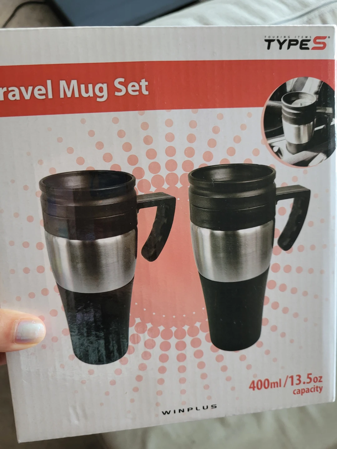 Winplus Travel Mug Set - 400ml/13.5oz