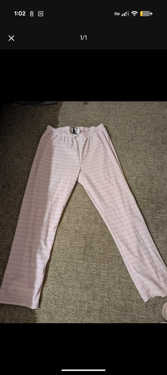 Pink Striped Pajama Pants