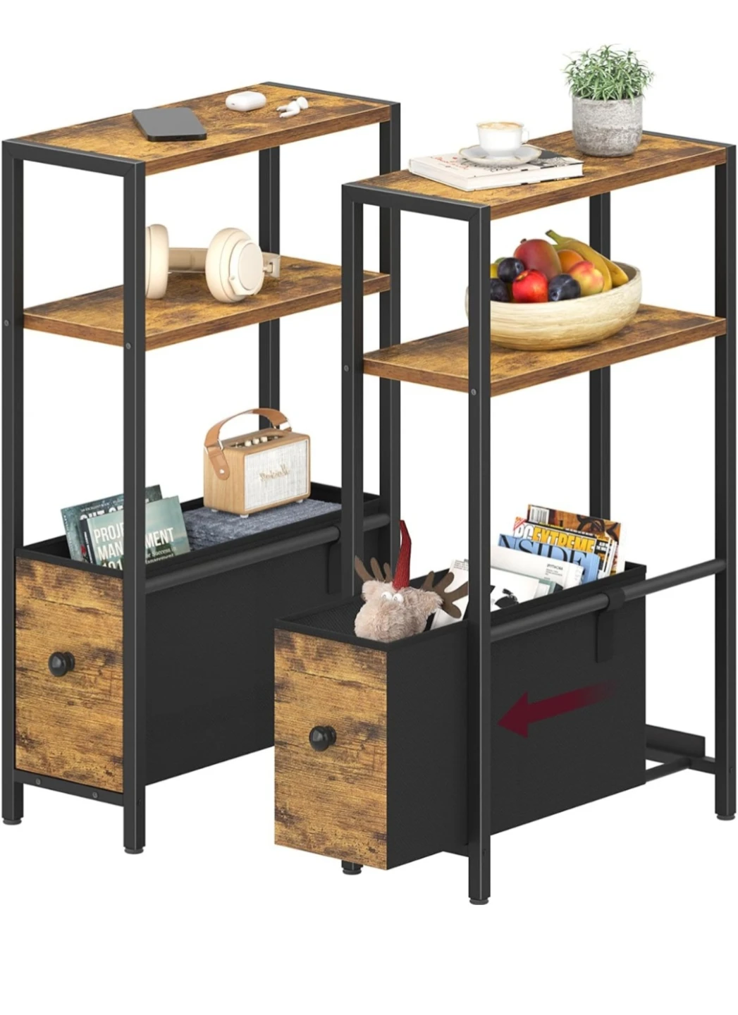 2 Nightstand with Storage Drawer