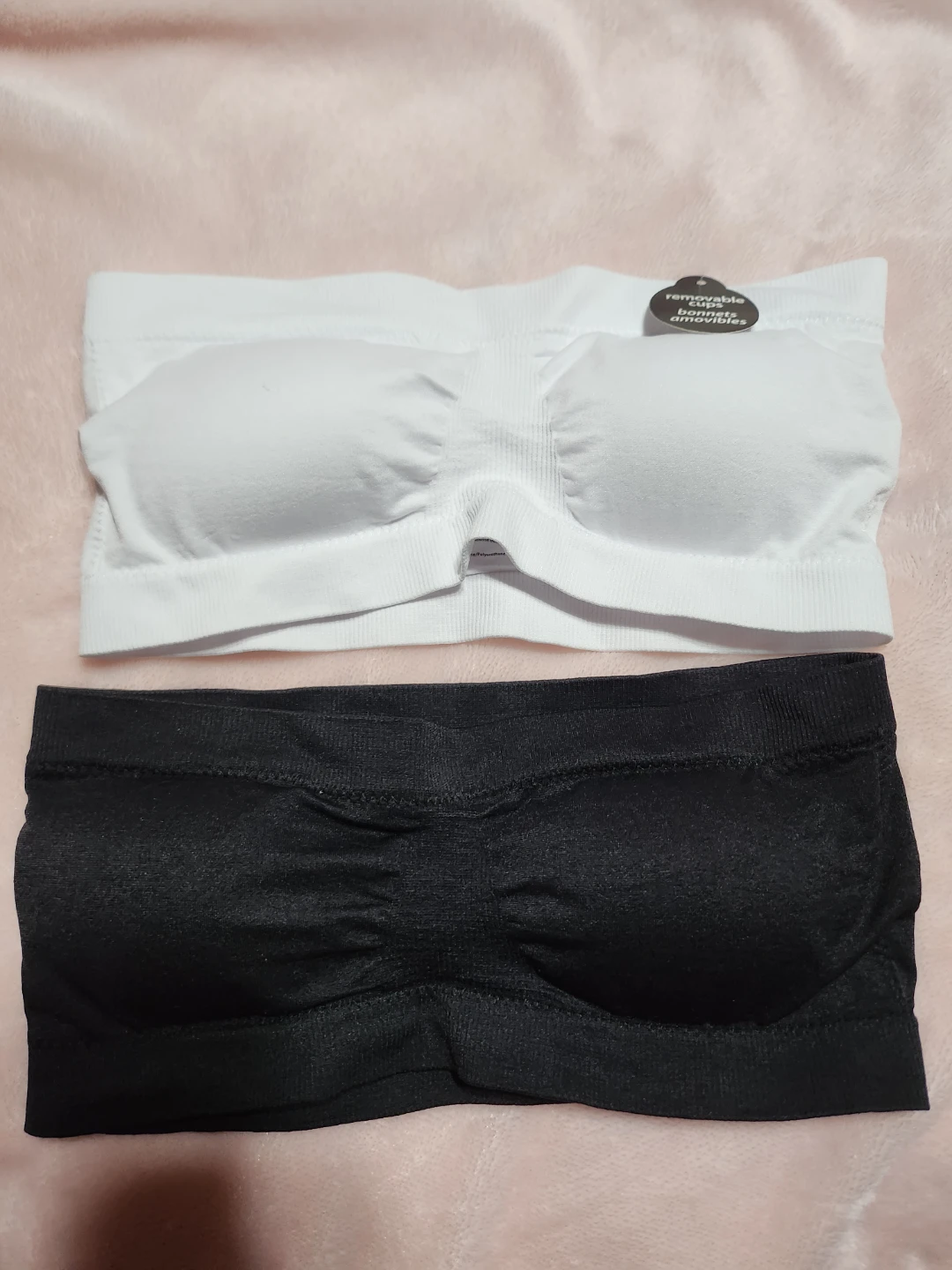 2-Pack Seamless Bandeau Bras - White & Black