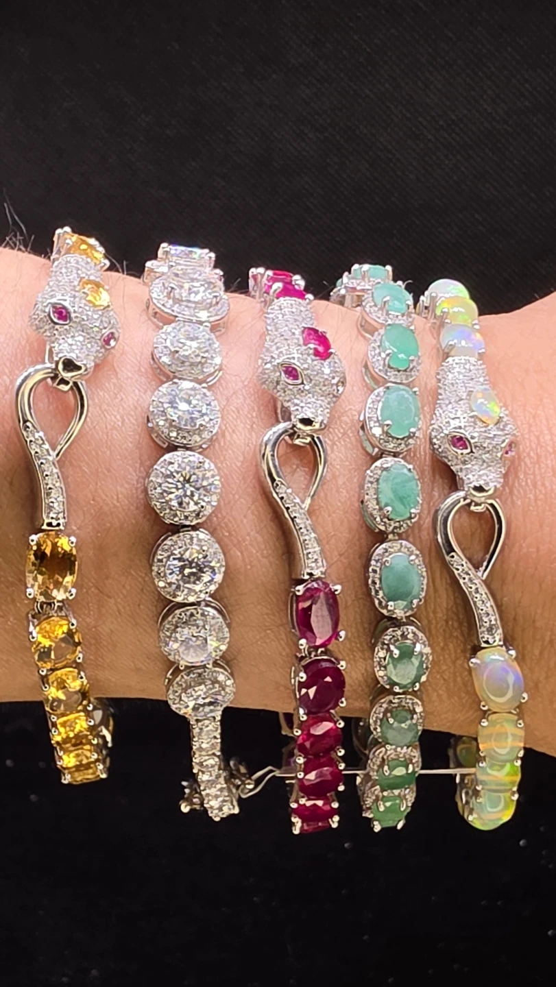 Assorted Gemstone Snake Bracelets