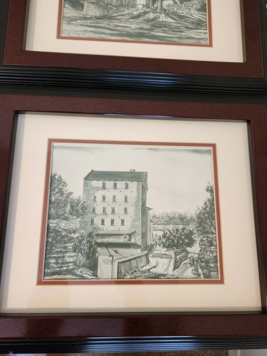 Framed Art - Covered Bridge & Mill Building - photo 3