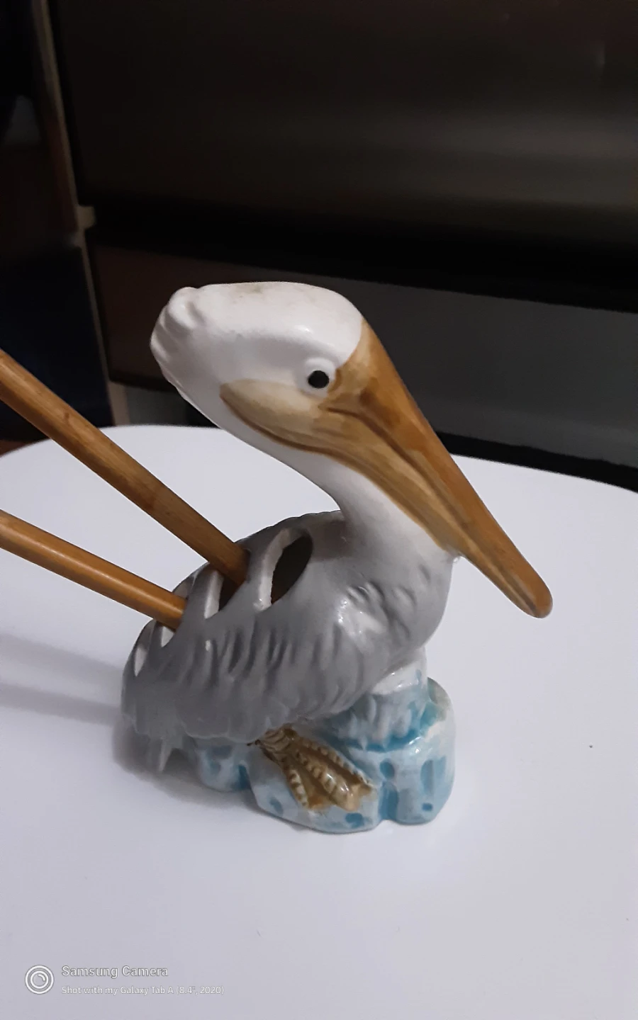 Ceramic Pelican Chopstick Holder - photo 2