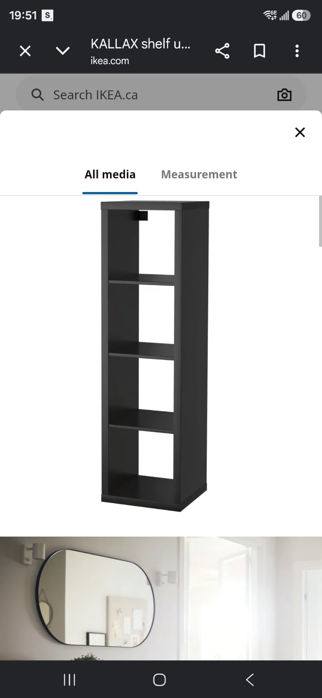 IKEA KALLAX 4-Cube Shelf Unit - Black