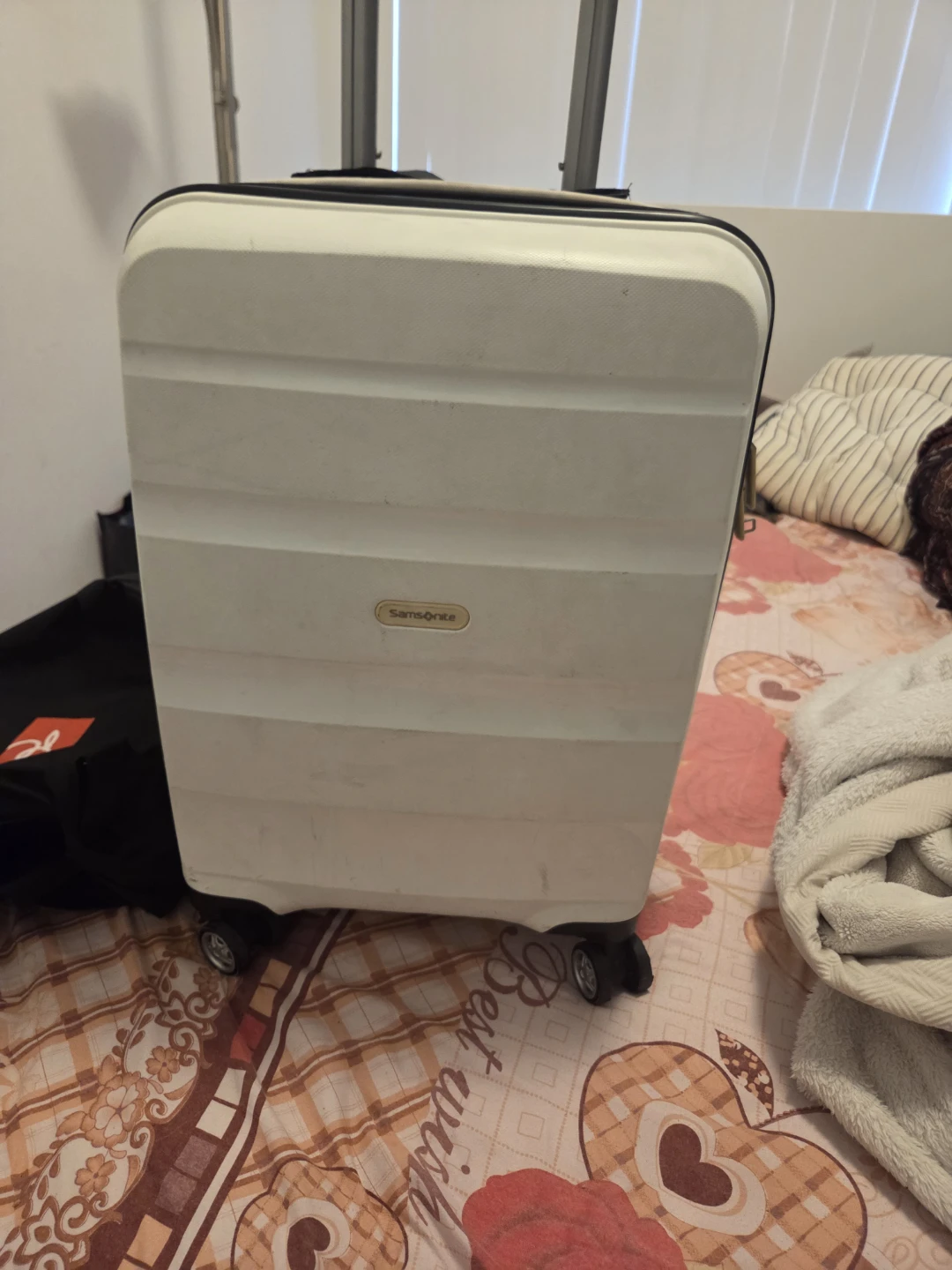 White Samsonite Carry-On Luggage