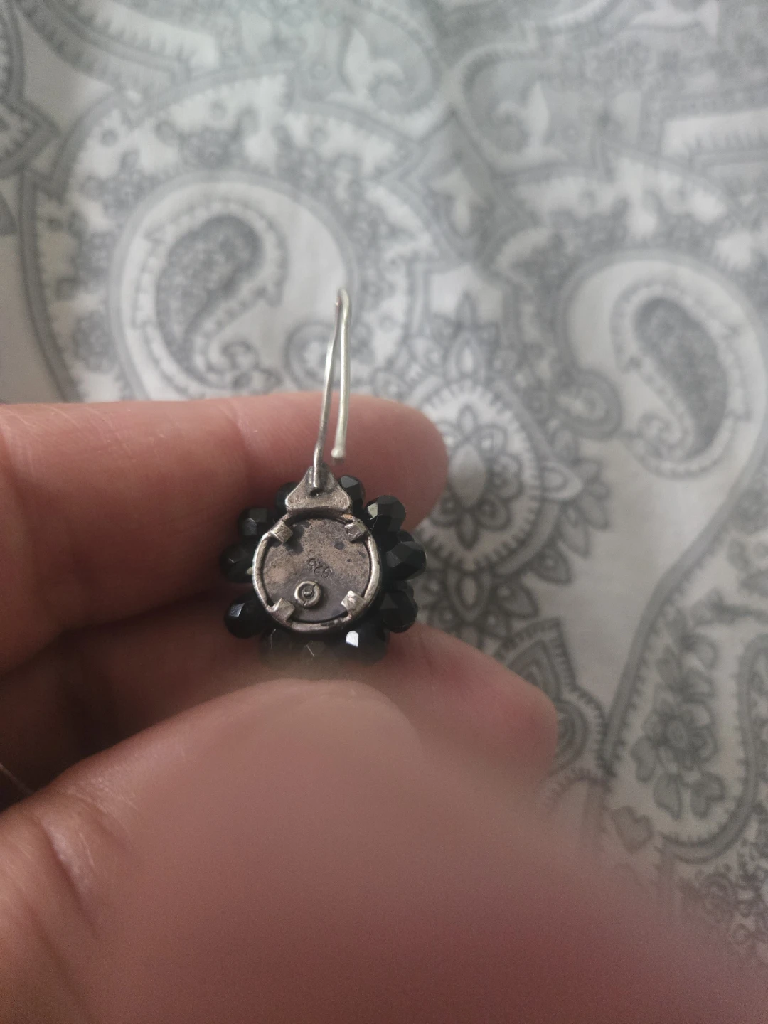 Black Beaded Drop Earrings 925 onyx stones - photo 2