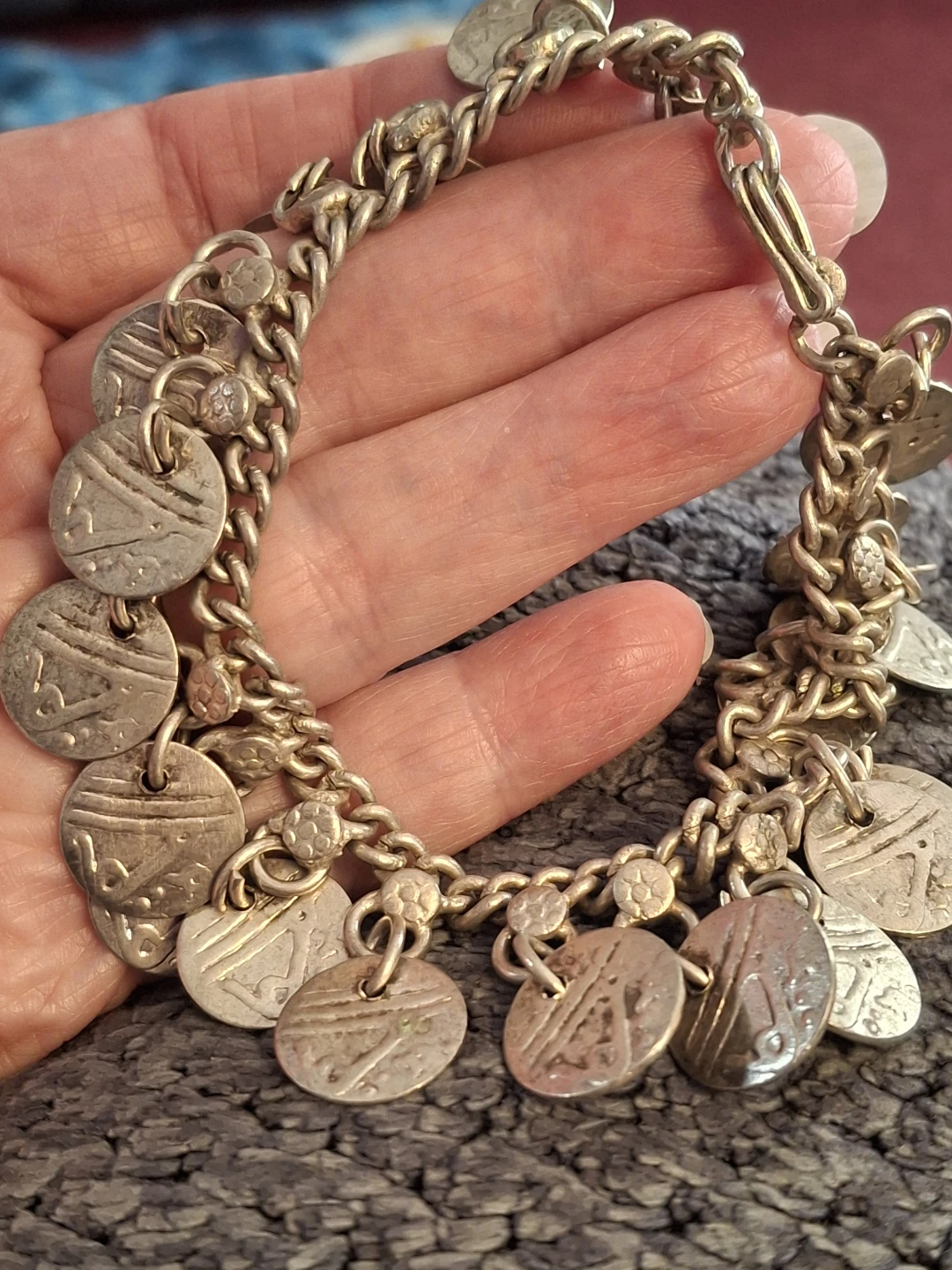 Vintage Coin Charm Anklet