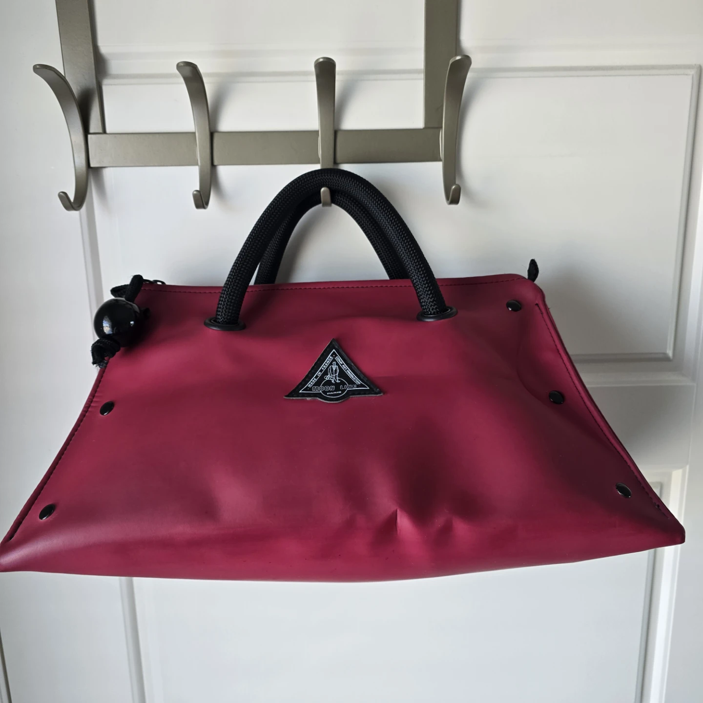 Vintage 90s Moon Line Paris Red Duffel Bag Gorpcore Marine Rope