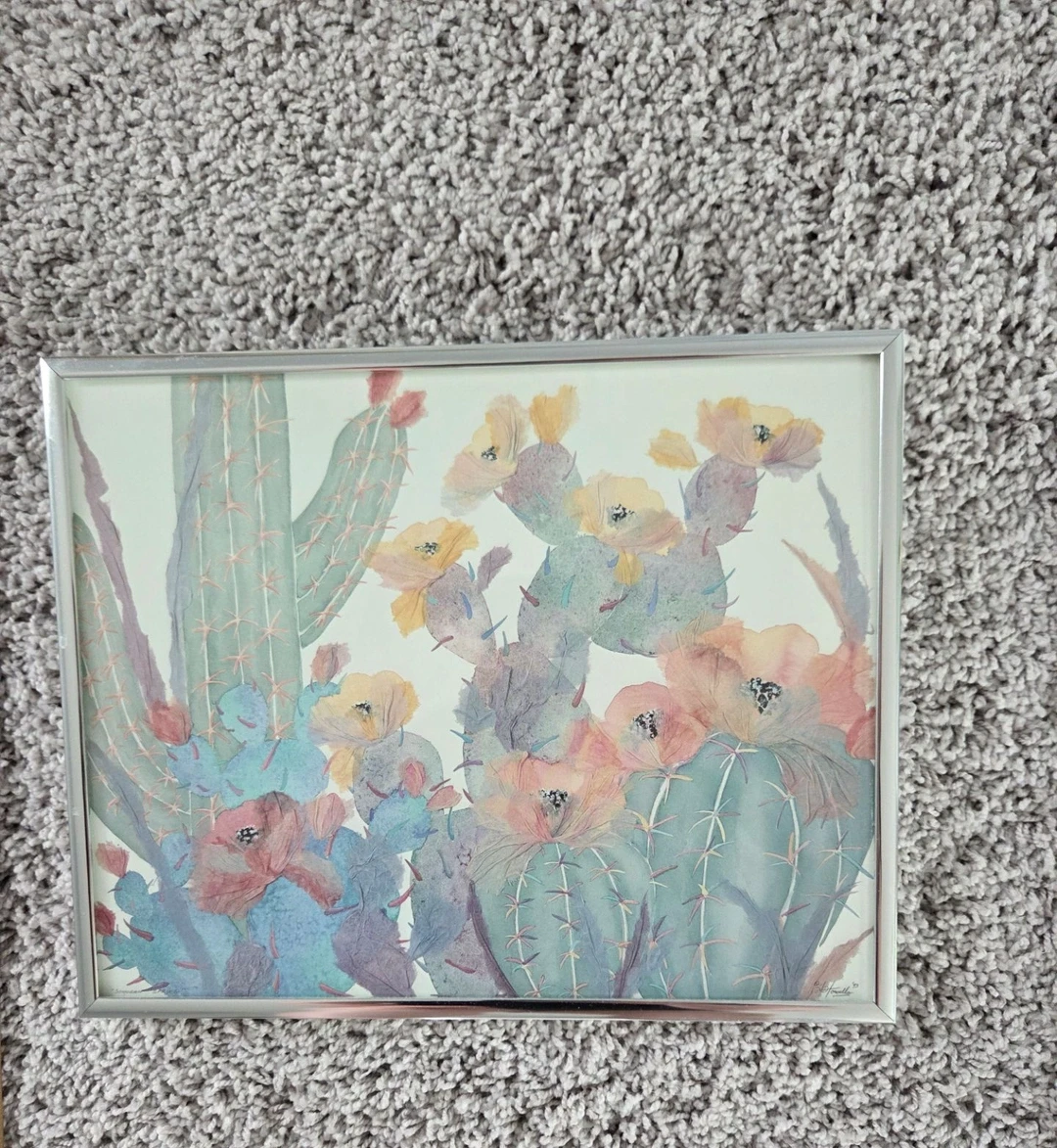 Framed Cactus Artwork