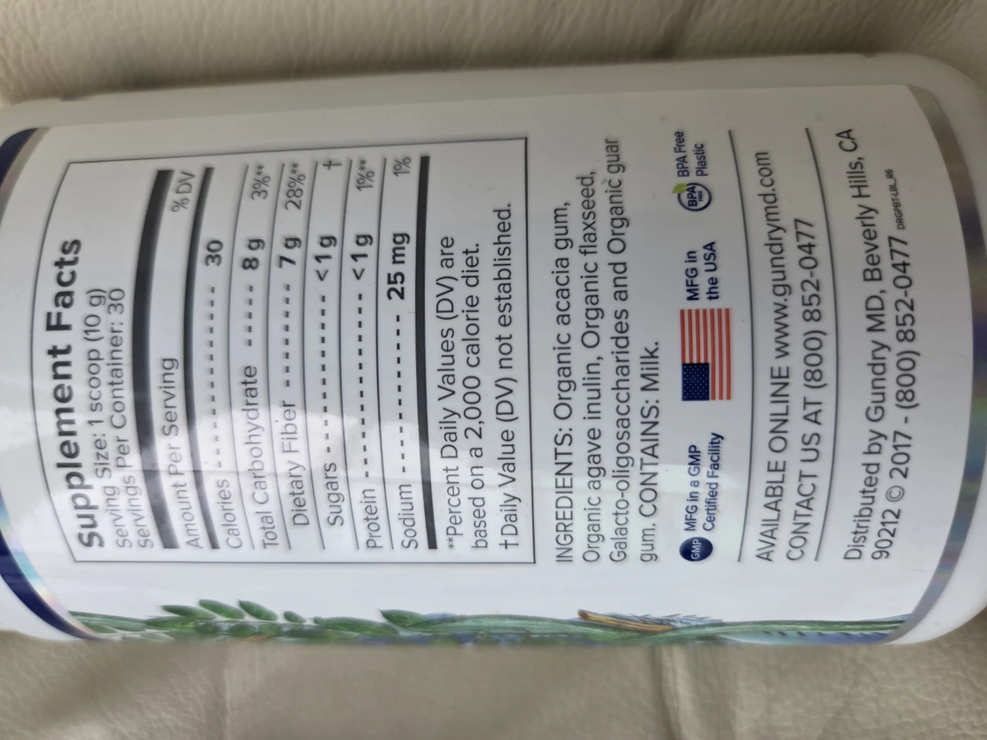 Gundry MD PrebioThrive Prebiotic Supplement Unflavored 10.6 oz - photo 5