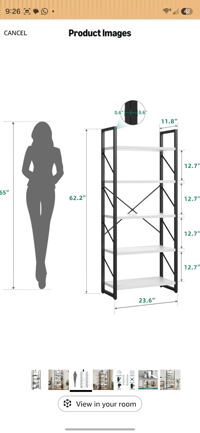 YITAHOME 5 Tiers Bookshelf - photo 3