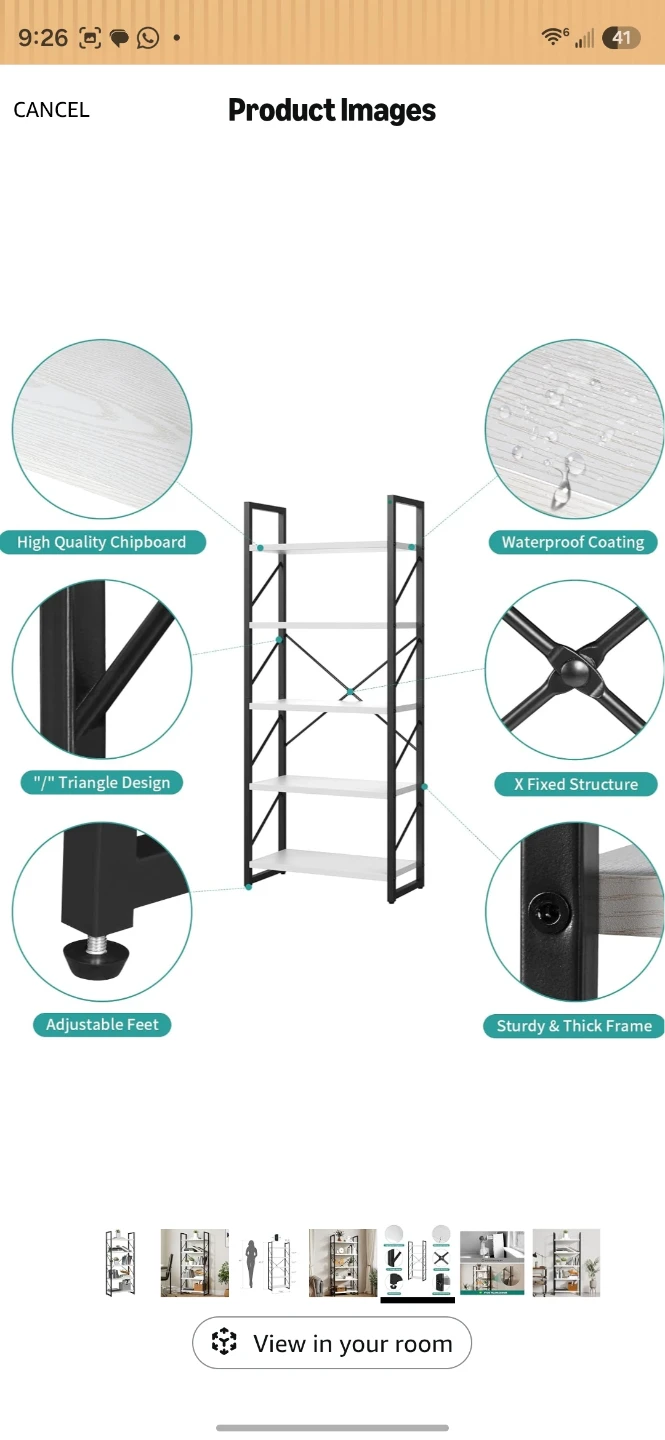 YITAHOME 5 Tiers Bookshelf - photo 4