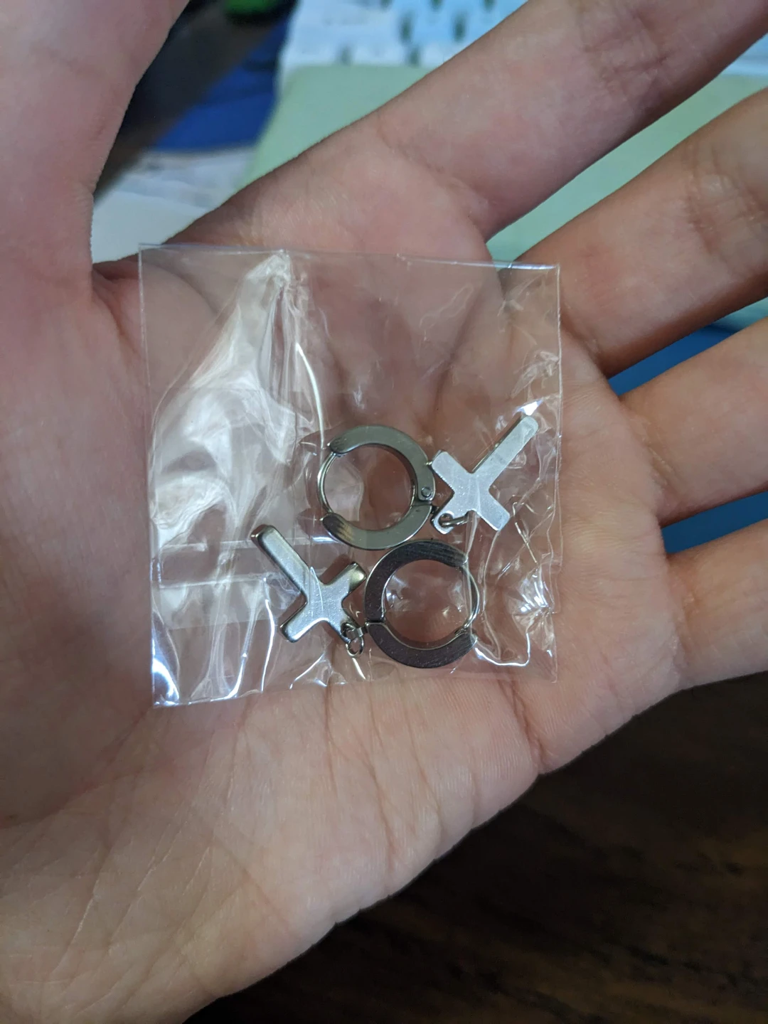 New Unworn Cross Earrings