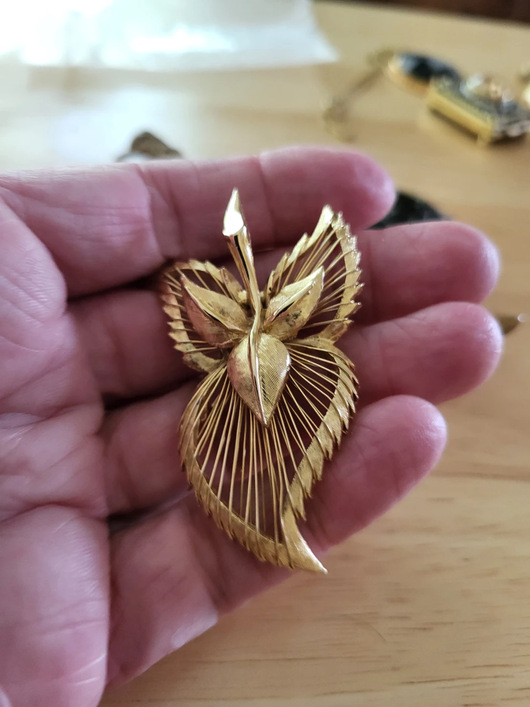 Vintage Signed Marcel Boucher Gold Plated Brooch - photo 3