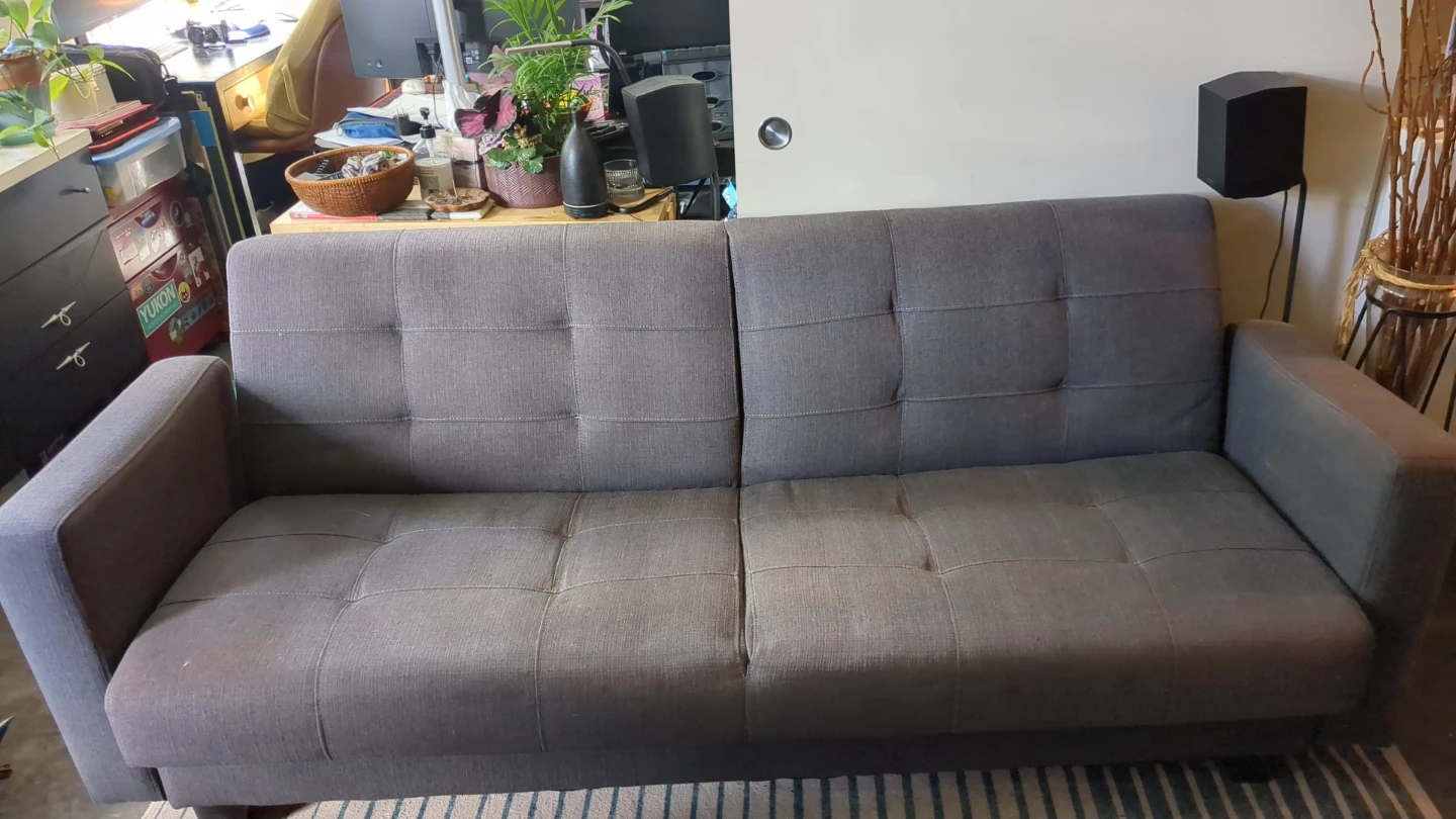 Grey Sofa Bed with Storage - photo 2