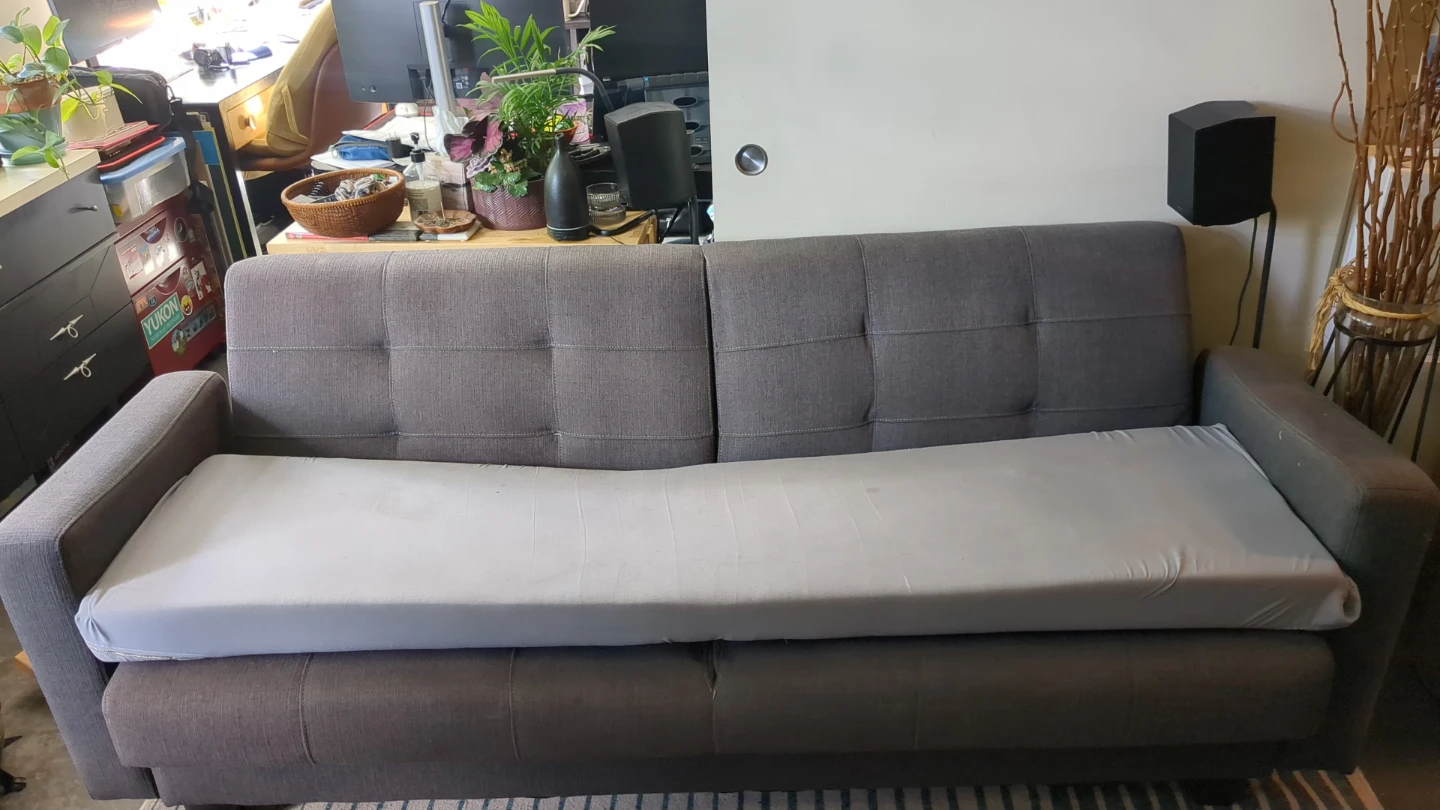 Grey Sofa Bed with Storage - photo 3