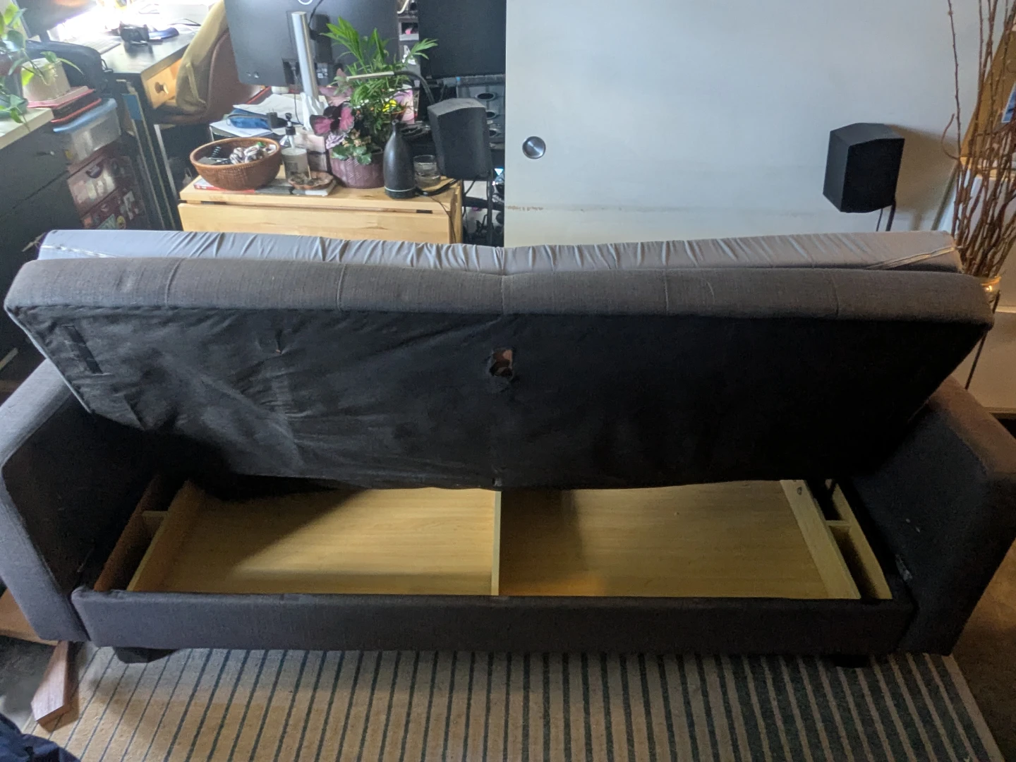 Grey Sofa Bed with Storage - photo 4