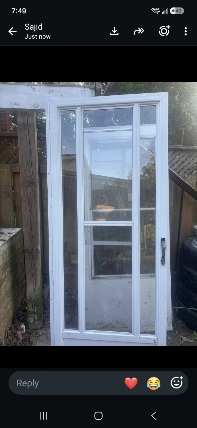 White Screen  storm Door with Glass Panel 82X34 - photo 2