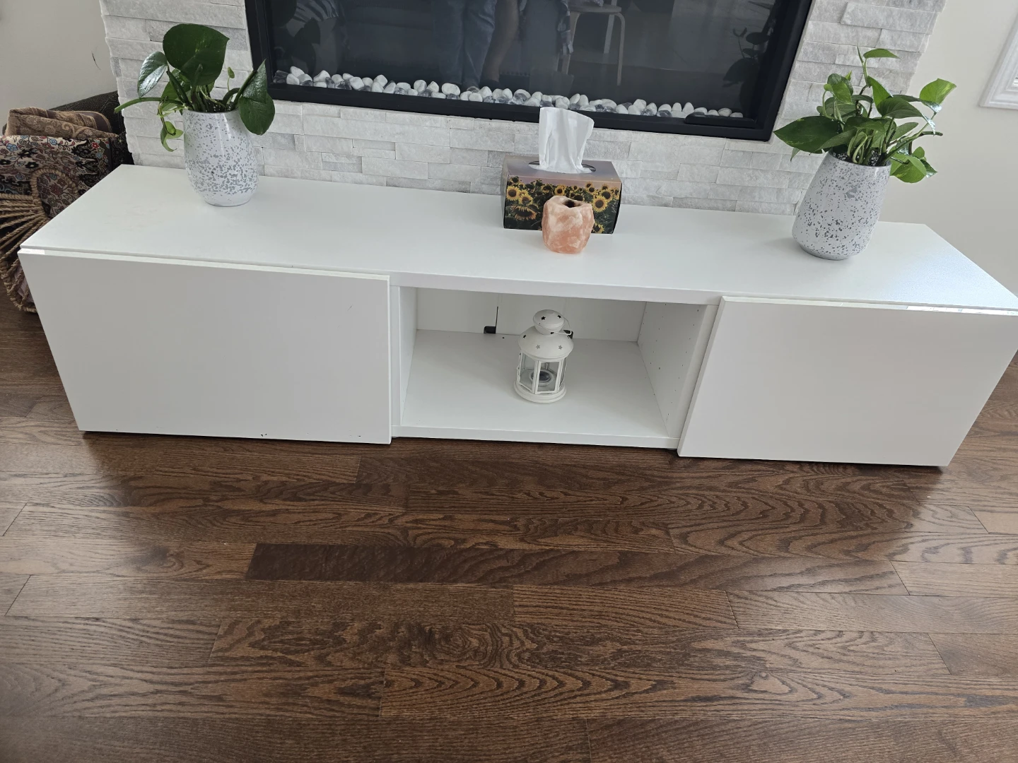 White Media Console with Storage IKEA
