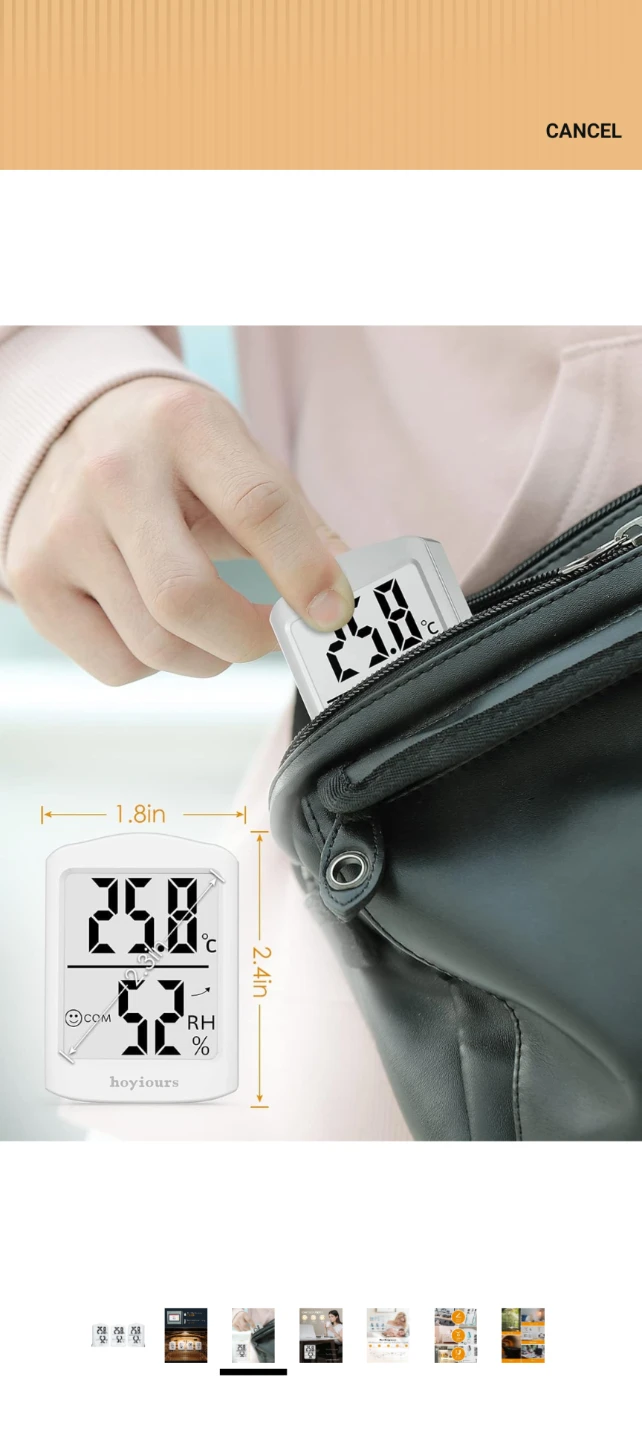 Thermometer Indoor Humidity Meter, baby room, greenhouse - photo 3
