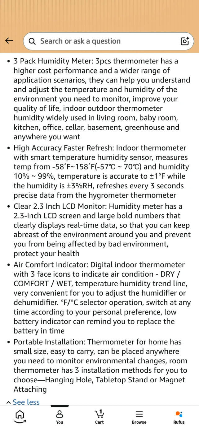 Thermometer Indoor Humidity Meter, baby room, greenhouse - photo 4