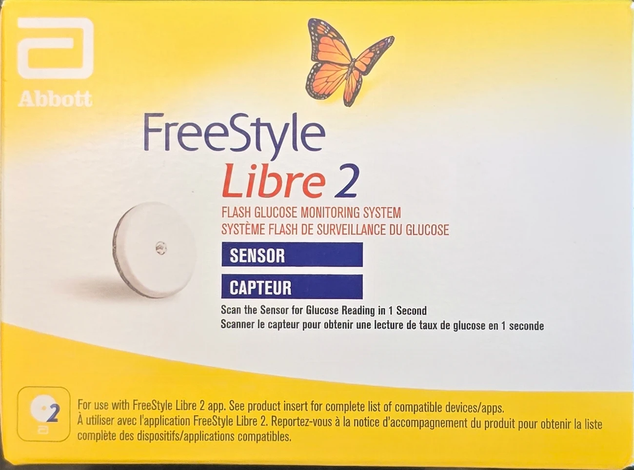 Abbott Freestyle Libre 2 Flash Glucose Monitoring System Sensor - photo 3
